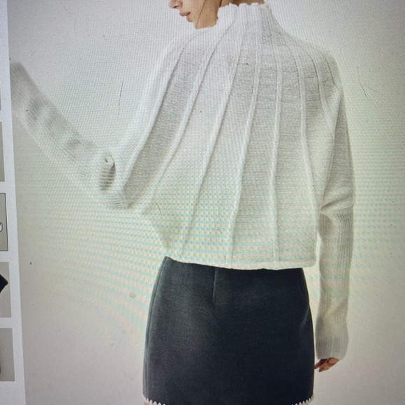 Sweater long sleeve Piping Detail Mock Neck Slouchy Oversized Size Large or 8/10 - Picture 2 of 7